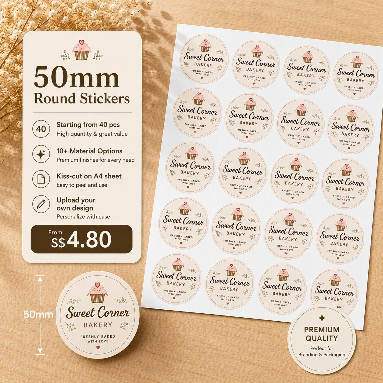 50mm Label Sticker Printing