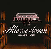 Historischer Weinkeller von Allesverloren im Swartland mit dem Schriftzug des südafrikanischen Weinguts