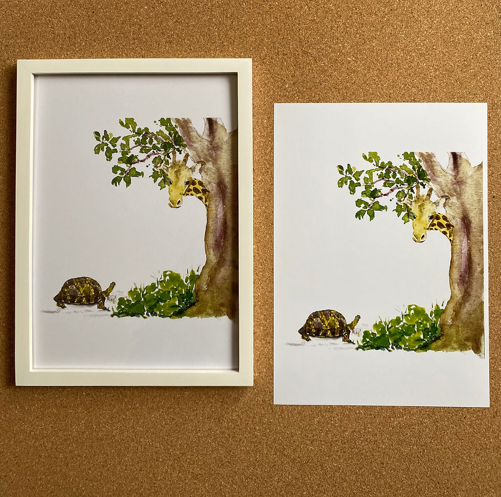 Miniaturbild: Print (A4) "Schildkröten und Giraffen teilen gerne"