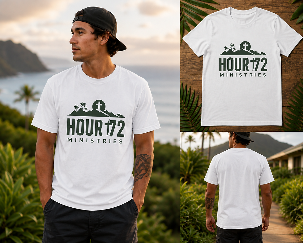 Thumbnail: Hour 72 Ministries T‑Shirt — Christian Faith Mountain Logo Tee