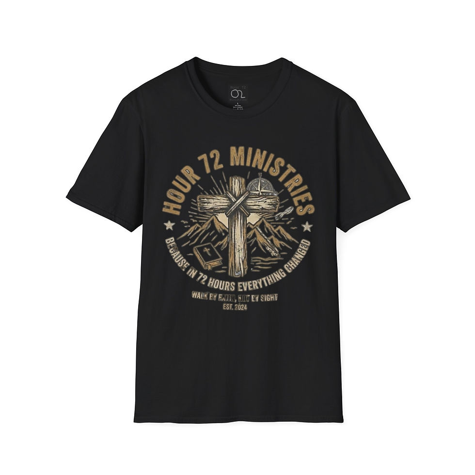 Thumbnail: Hour 72 Ministries T-Shirt — Christian Cross & Crown Design