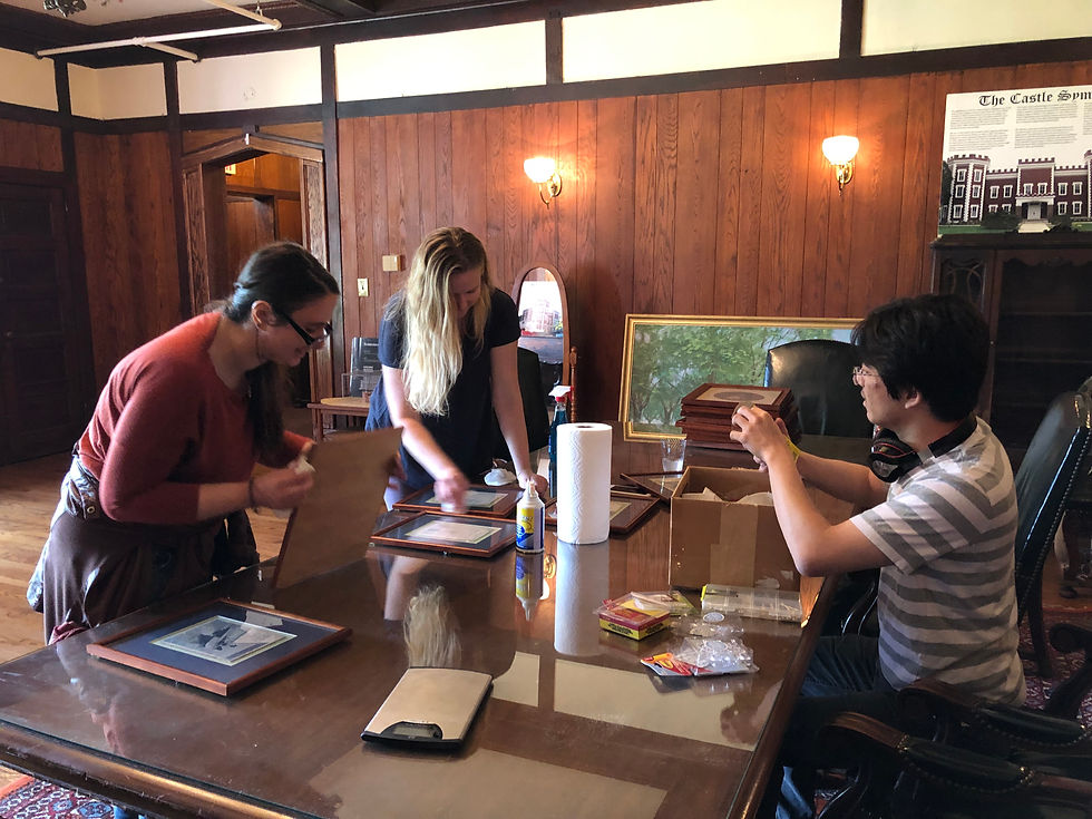 BHS staffers preparing an exhibit