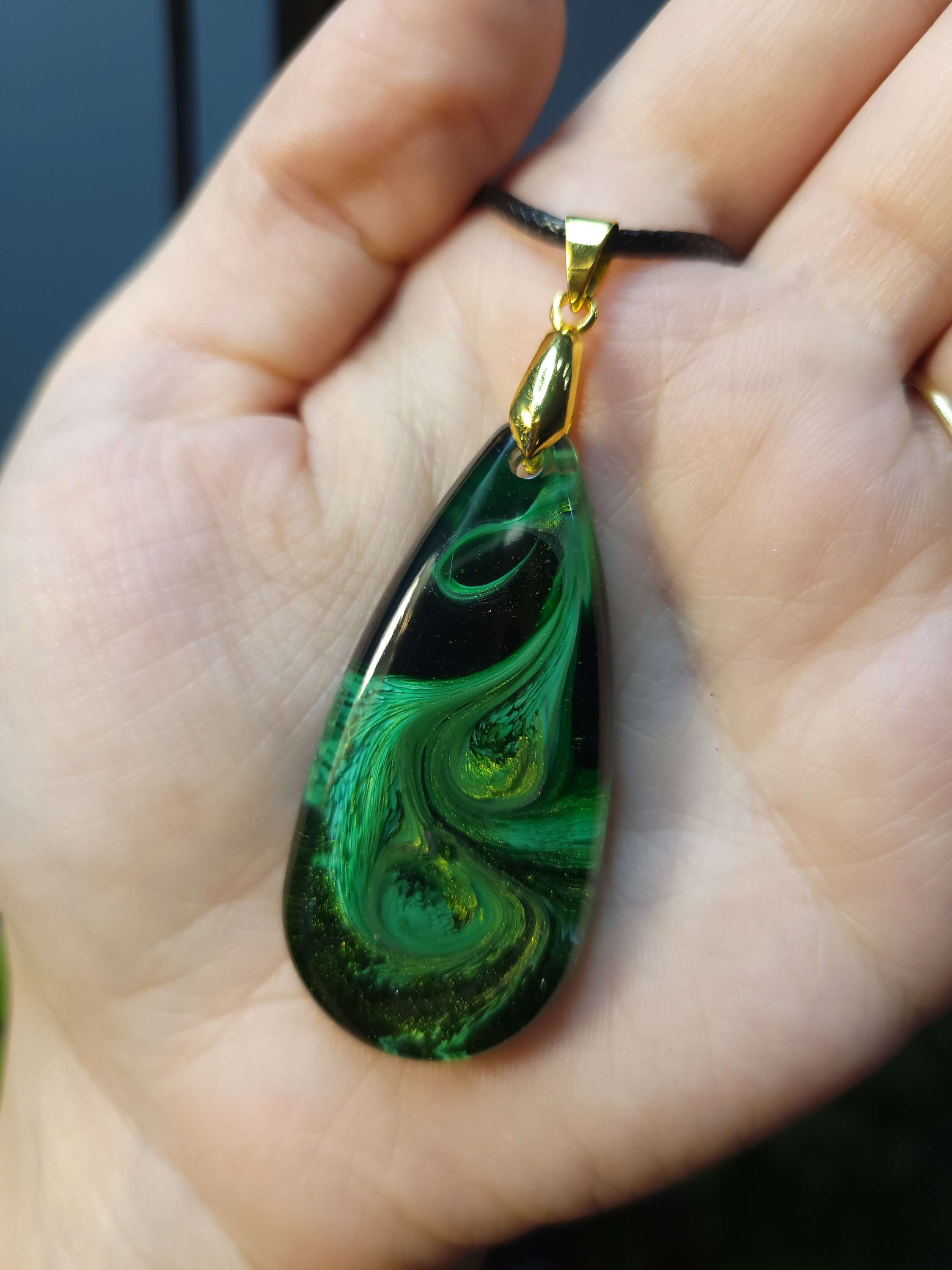 "Verdant Elegance" Handmade Resin Pendant