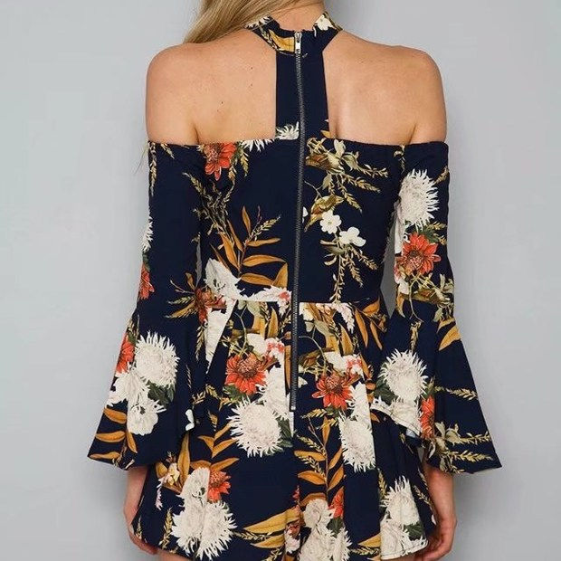 縮圖：印花連身CHOKER褲