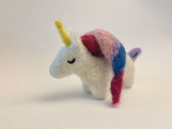 Needle-felted Wool Unicorn - Handmade by Carol Kong