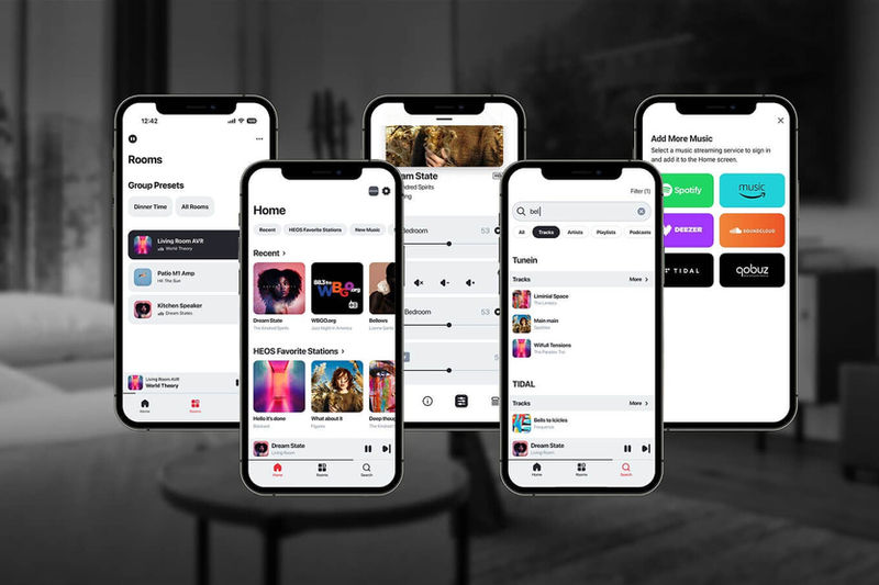 Denon HEOS app architecture for whole house audio