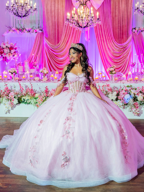 Sophia's beautiful quinceañera happening at one of the top rate event venues in Central Florida, the Crystal Ballroom Lake Mary.