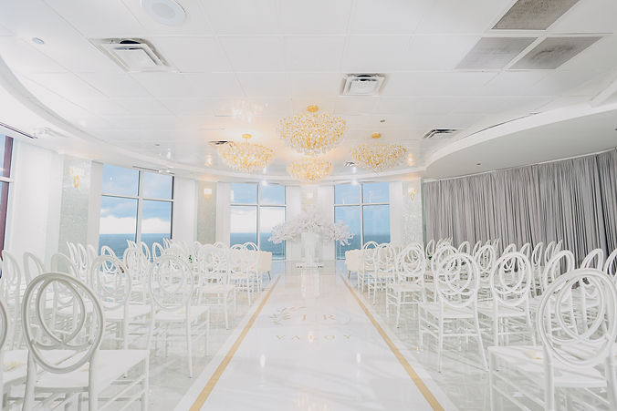 Beautiful ceremony overlooking the Atlantic ocean at the Crystal Ballroom Ocean Walk.