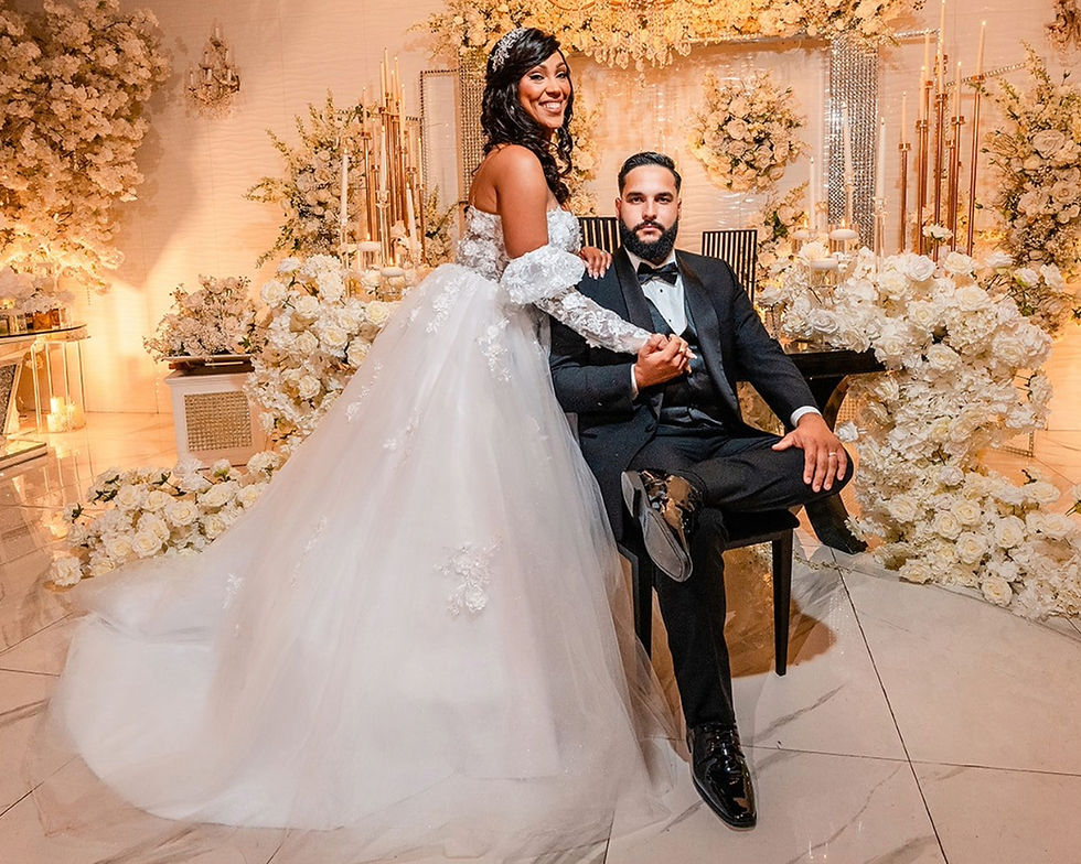 Bride and Groom in Reception Halll