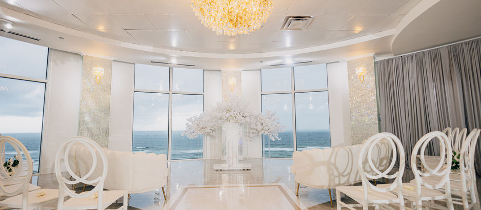 The only oceanfront ceremony room in Daytona Beach, found at the Crystal Ballroom Ocean Walk.