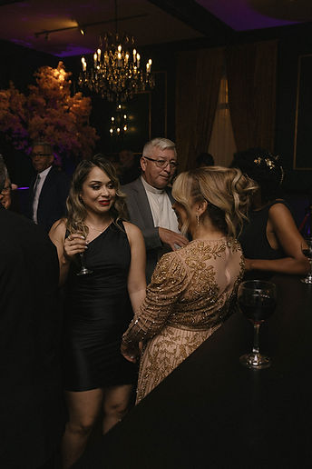 A beautiful and lively cocktail hour happening at the Crystal Ballroom Lake Mary.