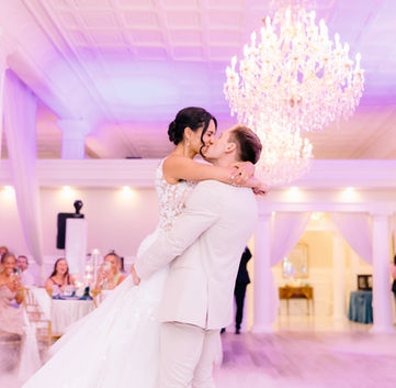 Couple sharing their first dance as husband and wife at the best event hall in Rock Hill.