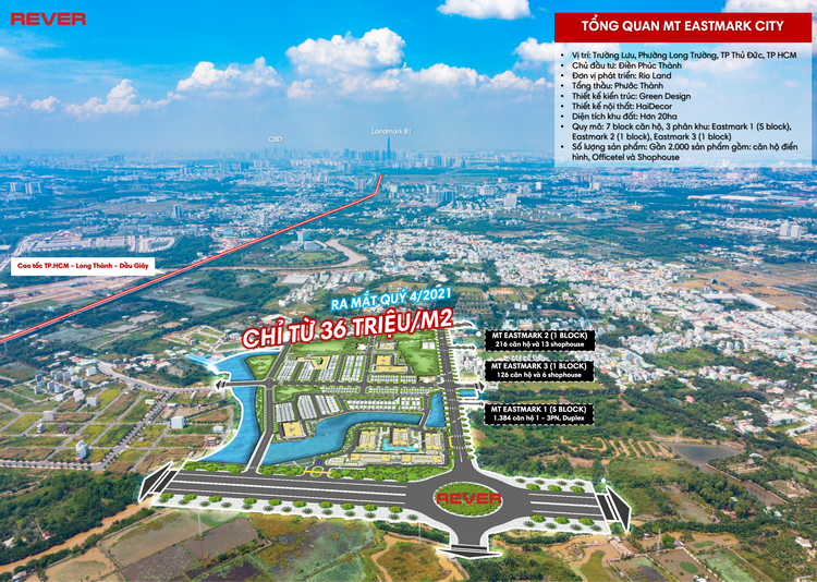 Lộ trình di chuyển từ các địa điểm trong thành phố đến dự án MT Eastmark City