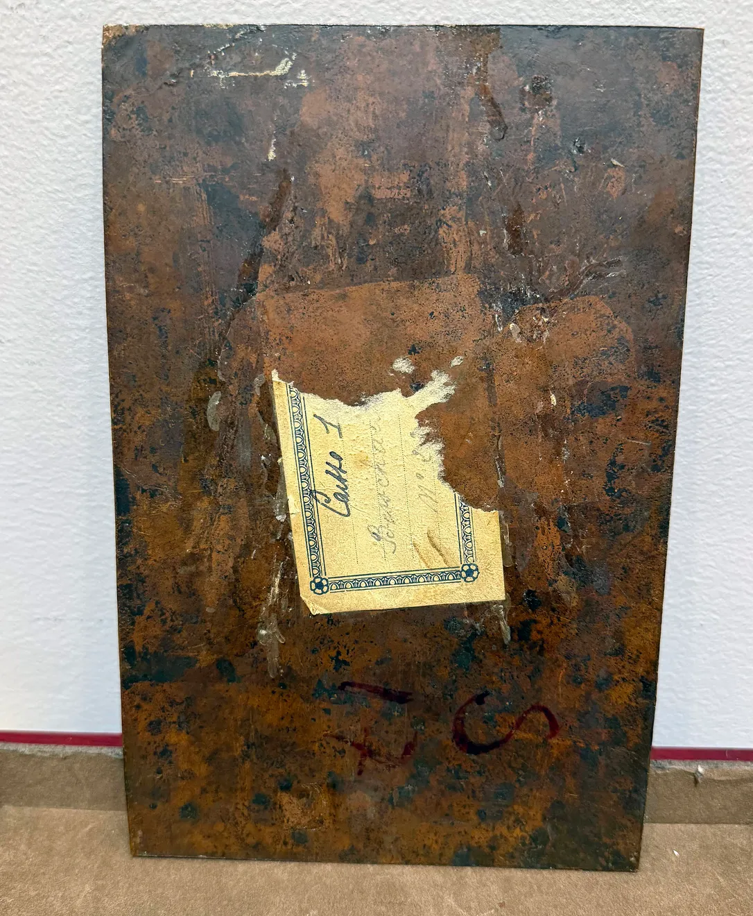 Back of decorative floral painting