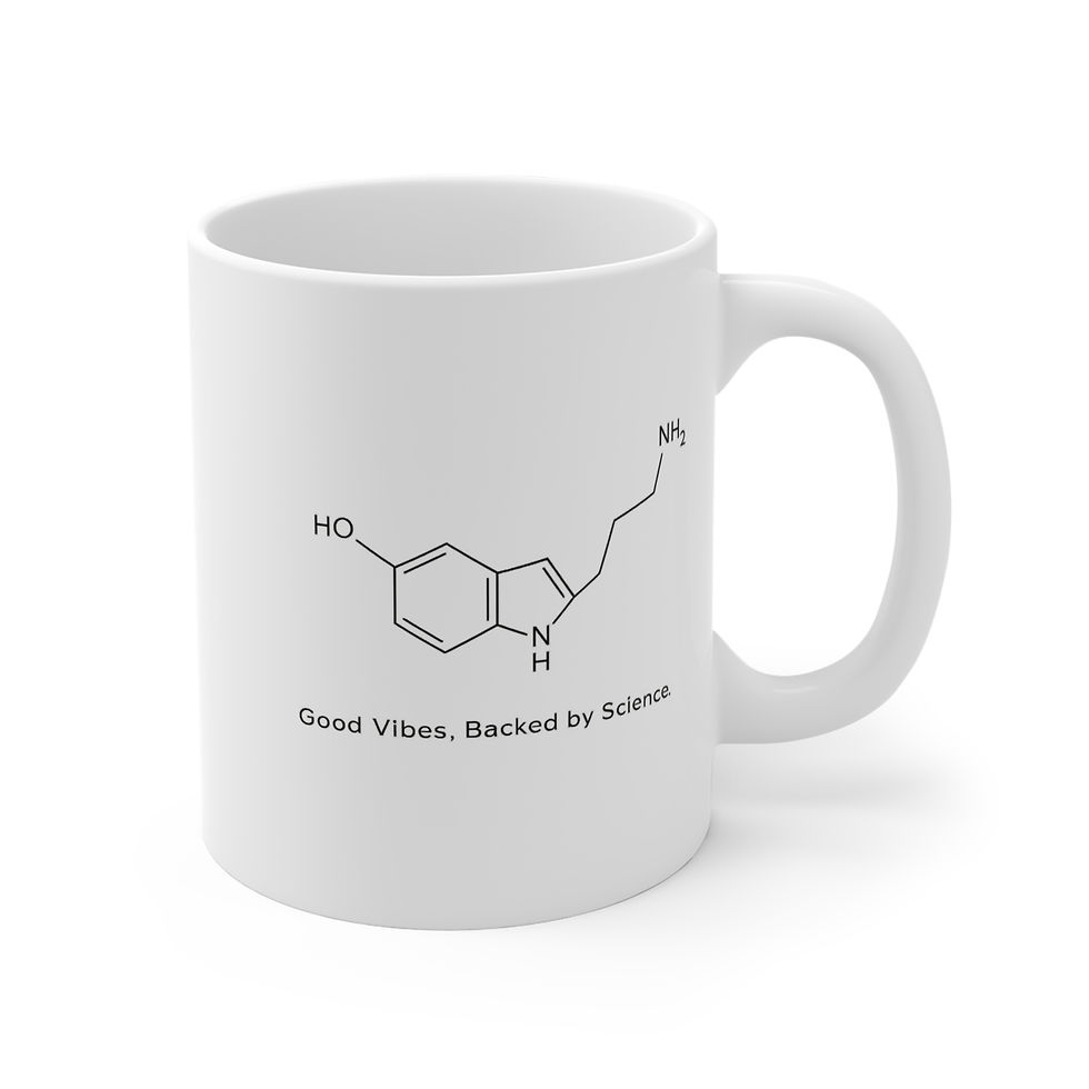 Thumbnail: Serotonin Molecule Mug — "Good Vibes, Backed by Science" | Chemistry Gift