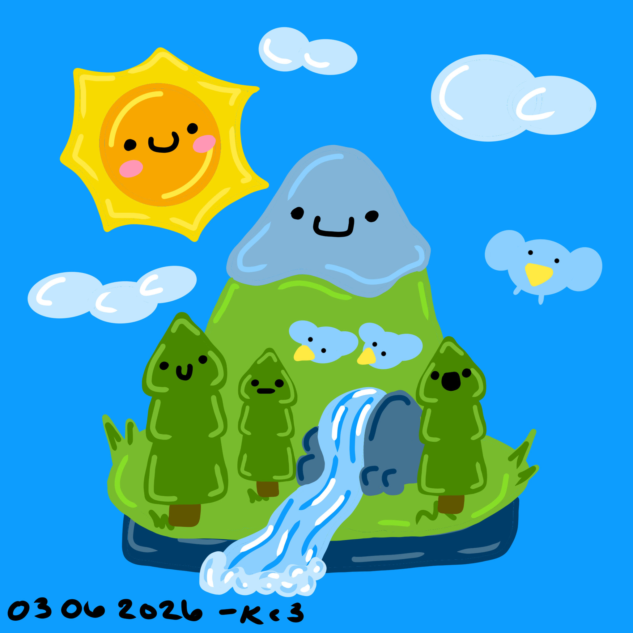 Kawaii Landscape Portrait Tee Shirts by kaili 