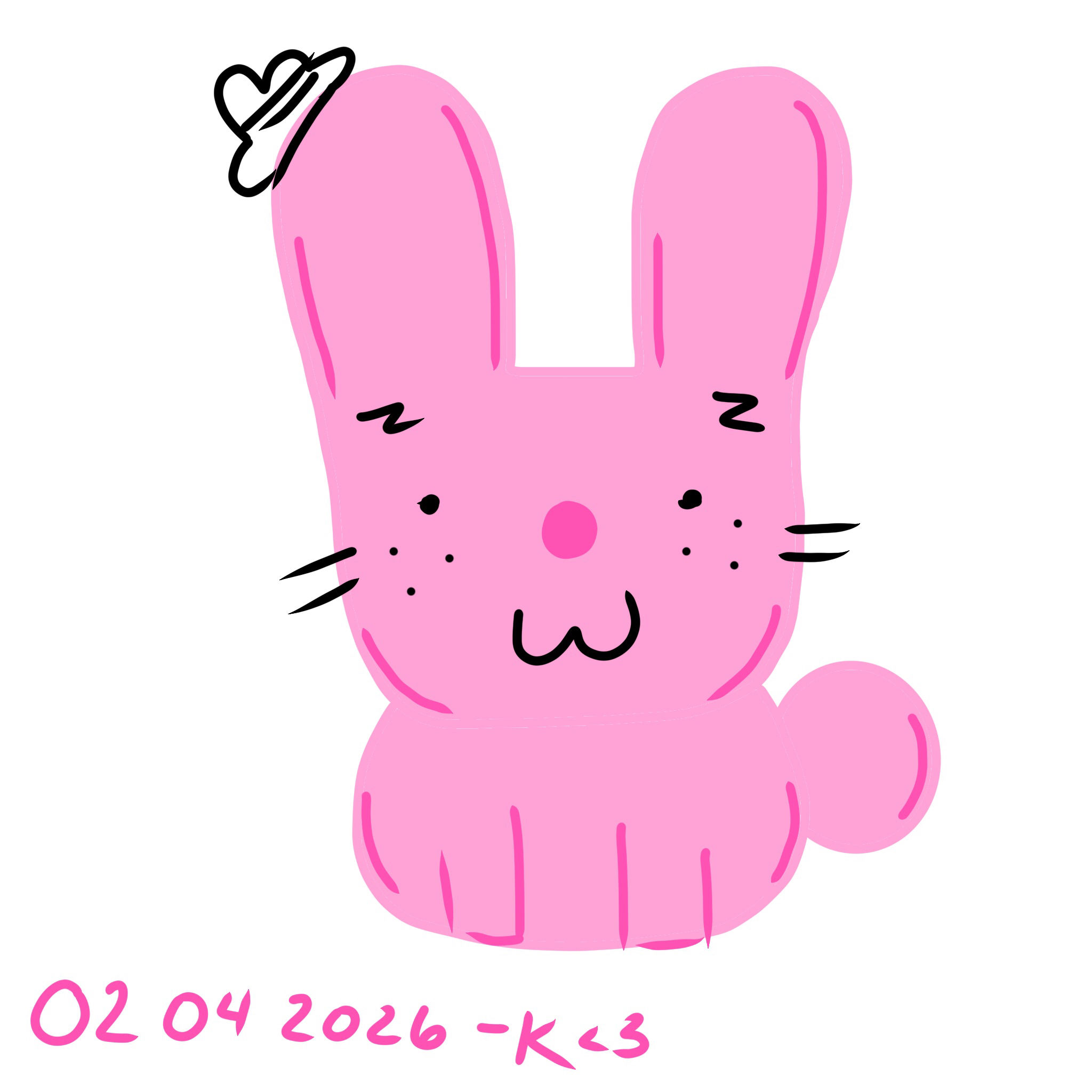 Pink Bunny Digital Print