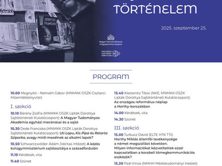 Konferencia Sajtó és történelem címmel!
