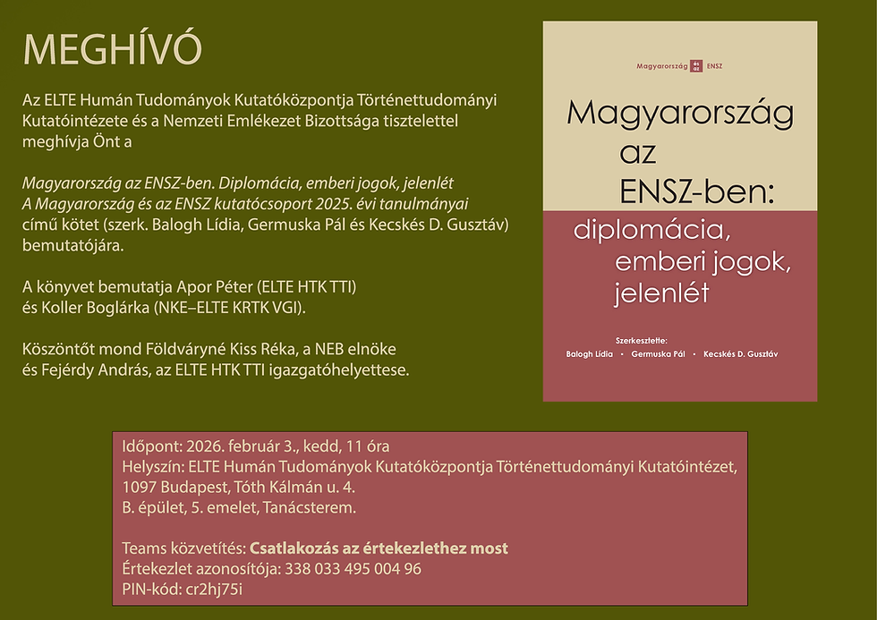 Magyarország az ENSZ-ben - könyvbemutató!