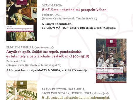 A Lendület Családtörténeti Kutatócsoport legújabb köteteinek bemutatója!