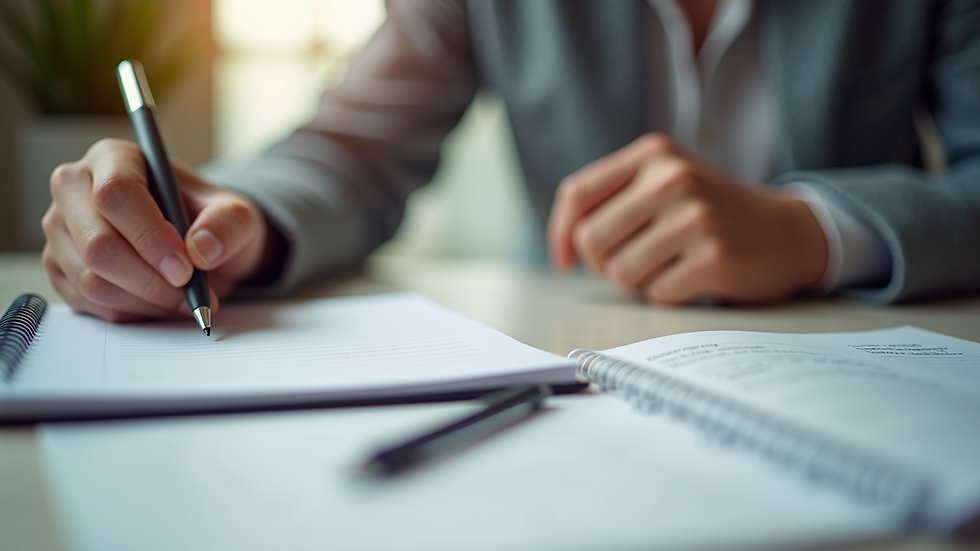 Close-up view of a notebook with resilience exercises