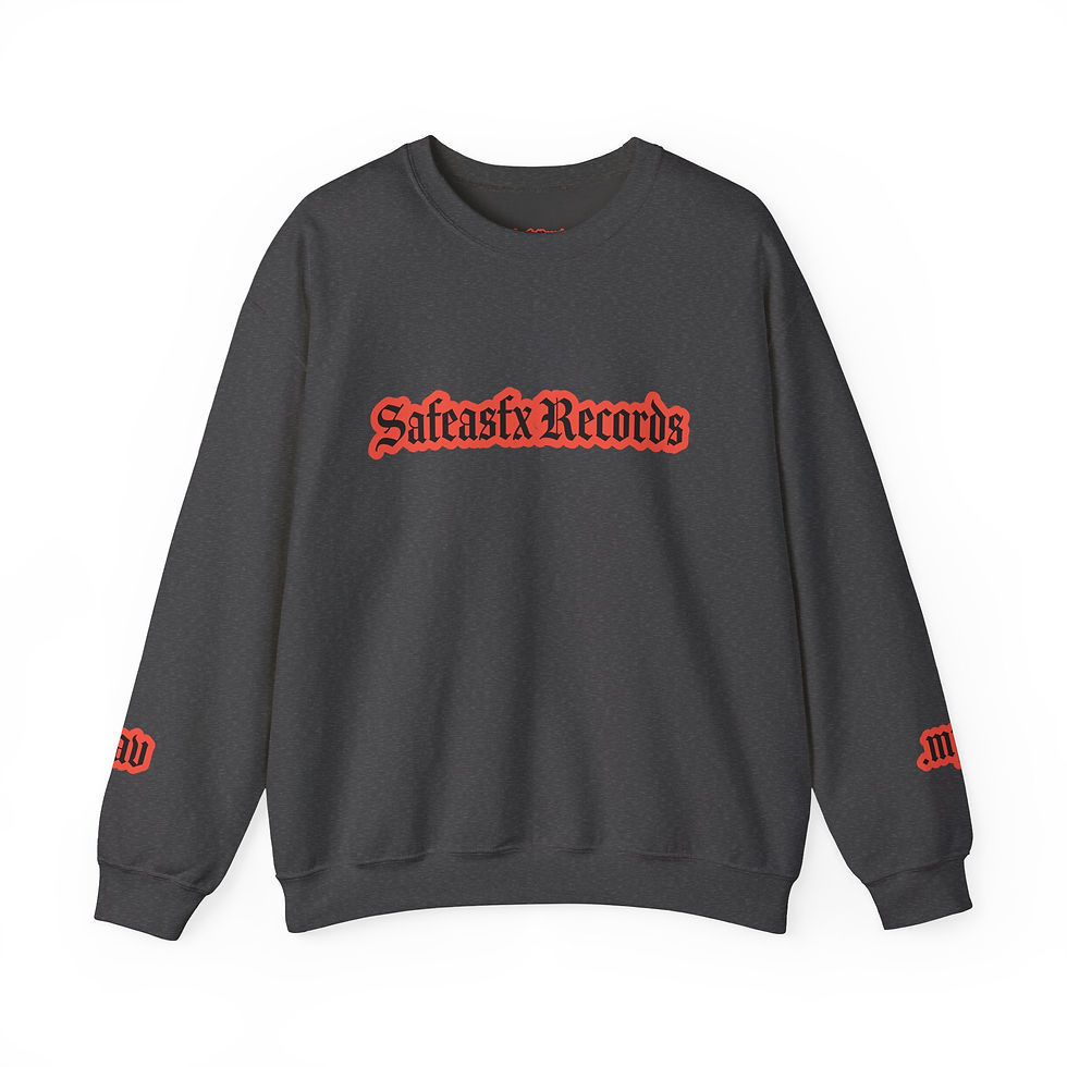 Safeasfx Records Crewneck Sweatshirt — Vintage Gothic Logo Pullover