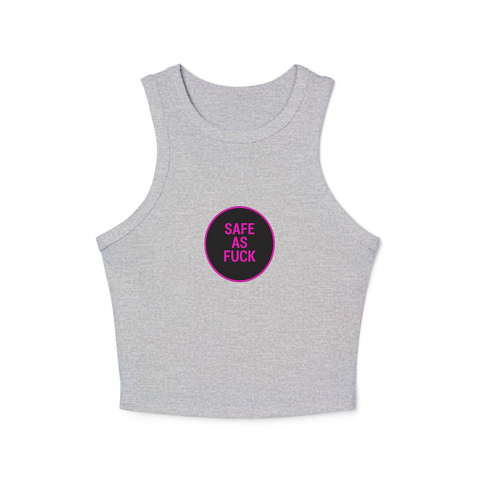 Thumbnail: Racer Tank - Safe as F*ck, Crop Top