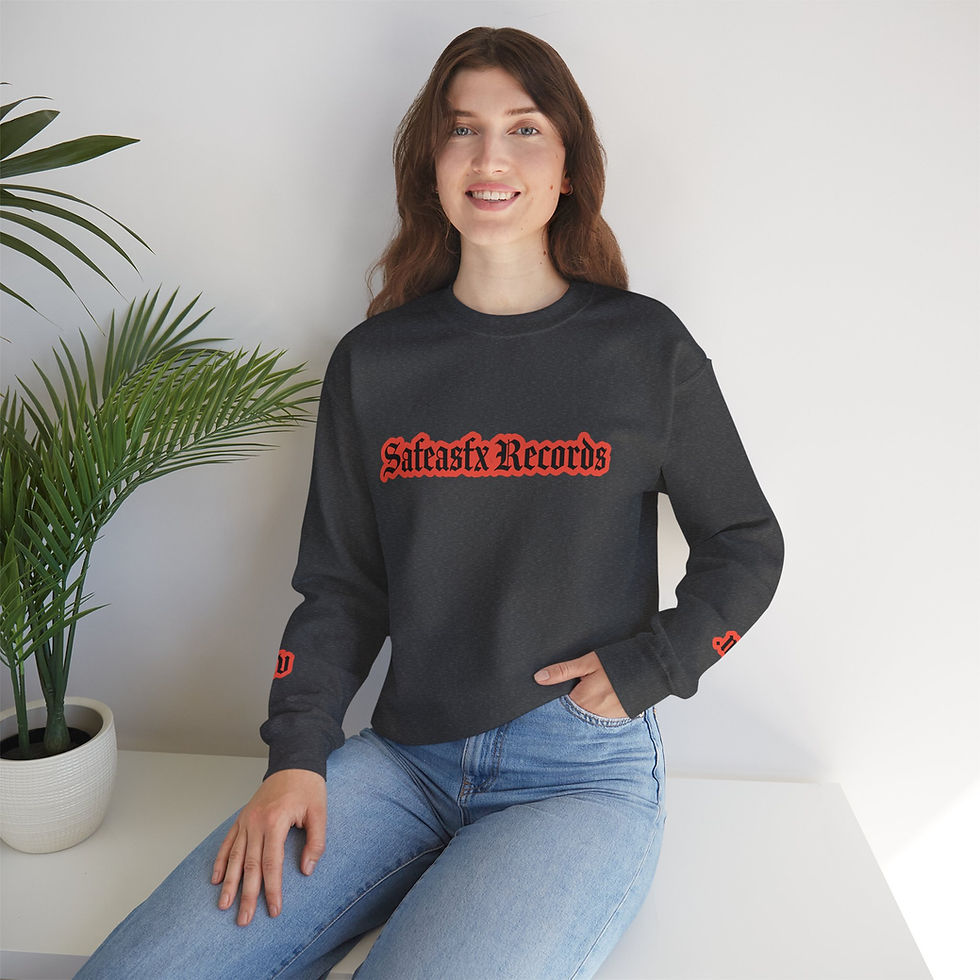 Thumbnail: Safeasfx Records Crewneck Sweatshirt — Vintage Gothic Logo Pullover