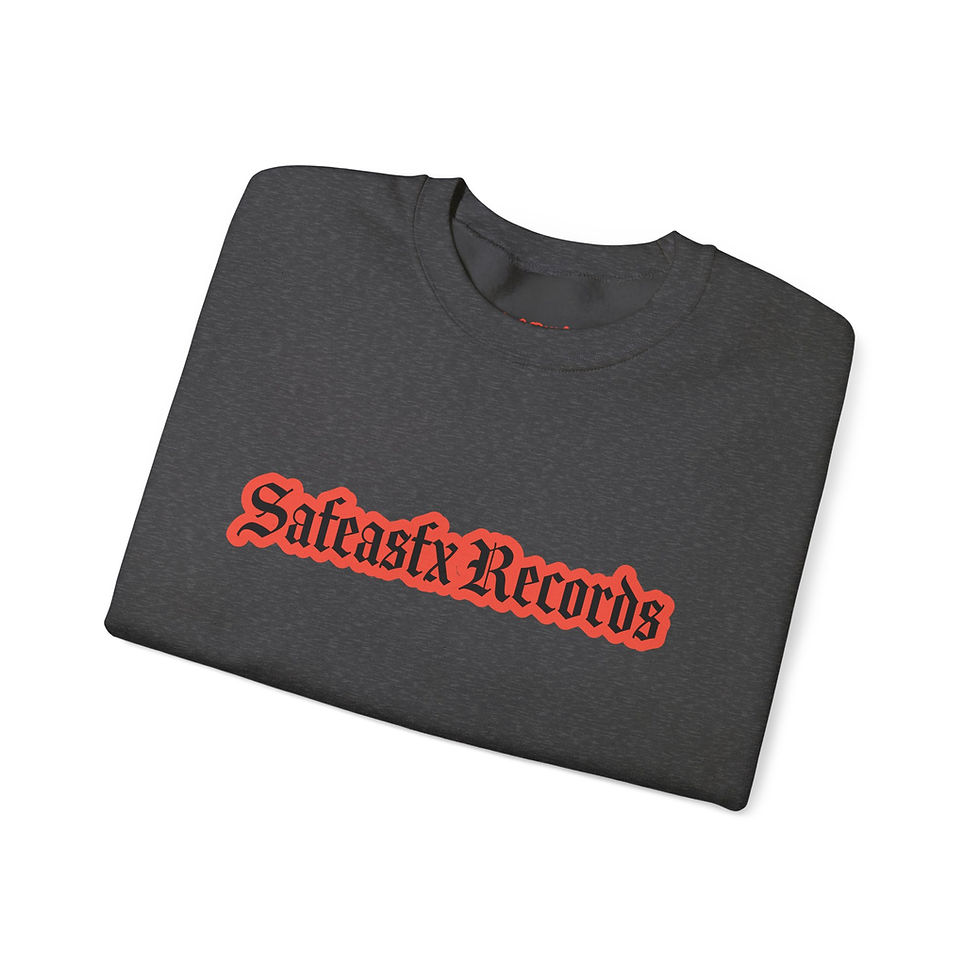 Thumbnail: Safeasfx Records Crewneck Sweatshirt — Vintage Gothic Logo Pullover