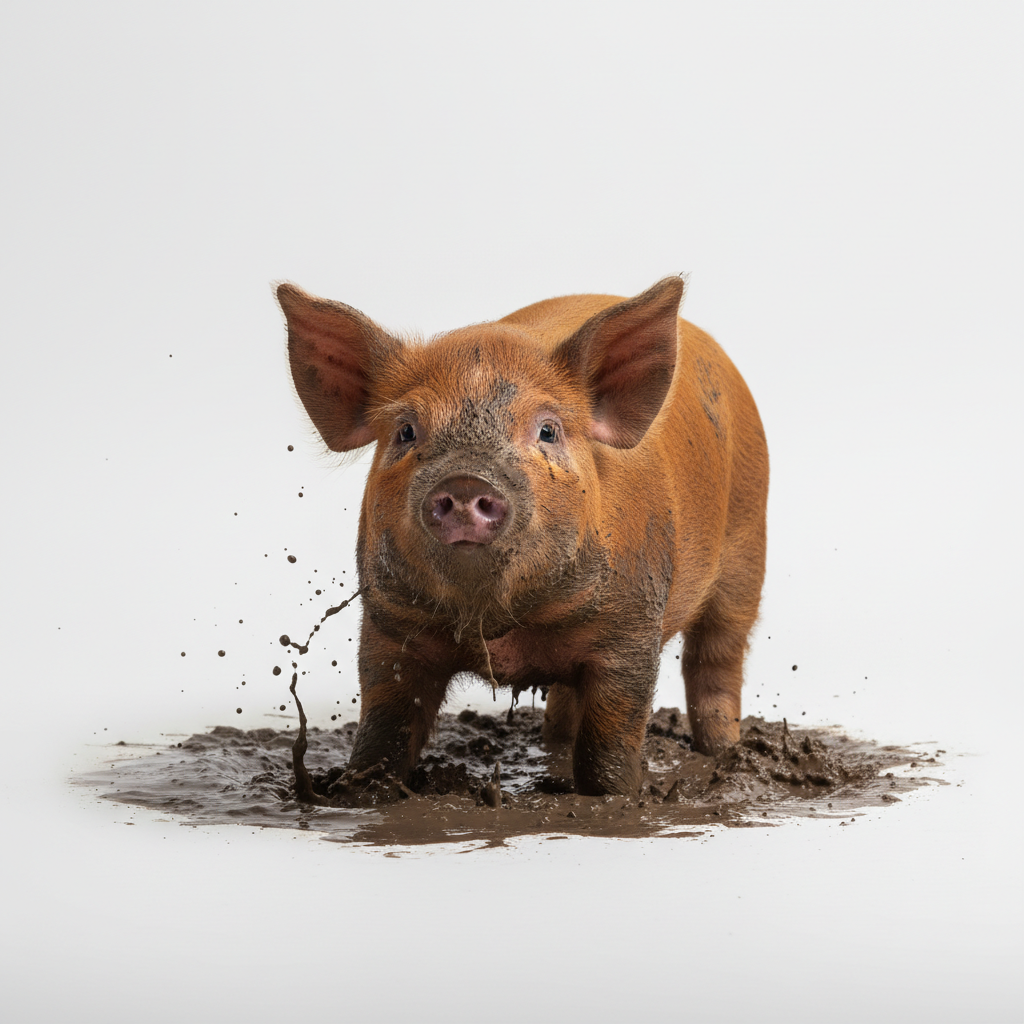 Curious Piglet Mud Bath