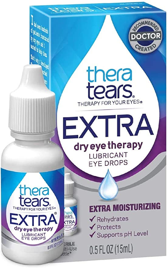 TheraTears Extra Dry Eye Therapy Lubricant Eye Drops for Dry Eyes, 0.5 fl oz