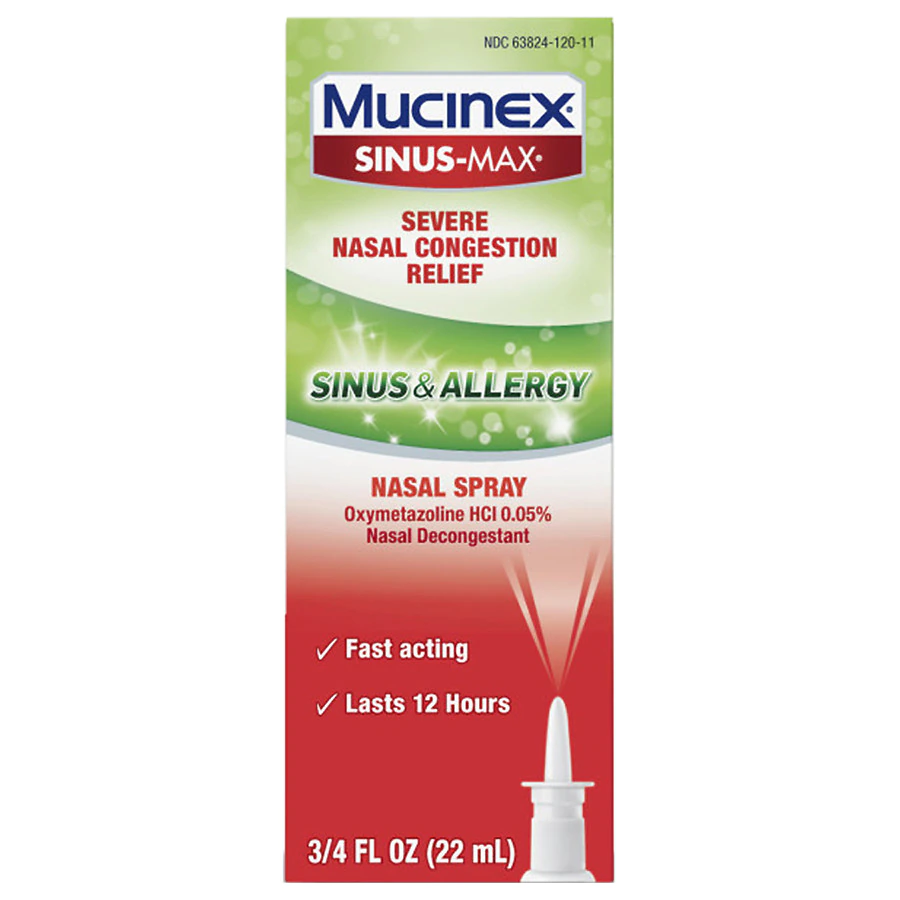 Mucinex Sinus-Max Nasal Spray Sinus and Allergy, Nasal Congestion Relief22.0ml