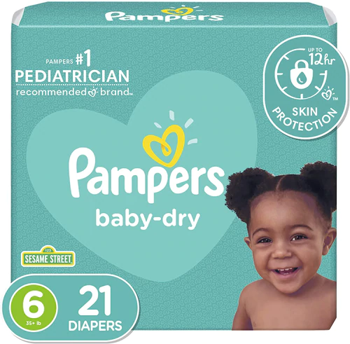 Pampers Baby Dry Disposable Baby Diapers Size 6, 21 Count