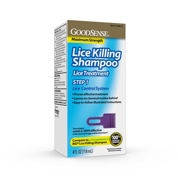 GoodSense Lice Killing Shampoo; Step 1 Lice Treatment for Kids and Adults