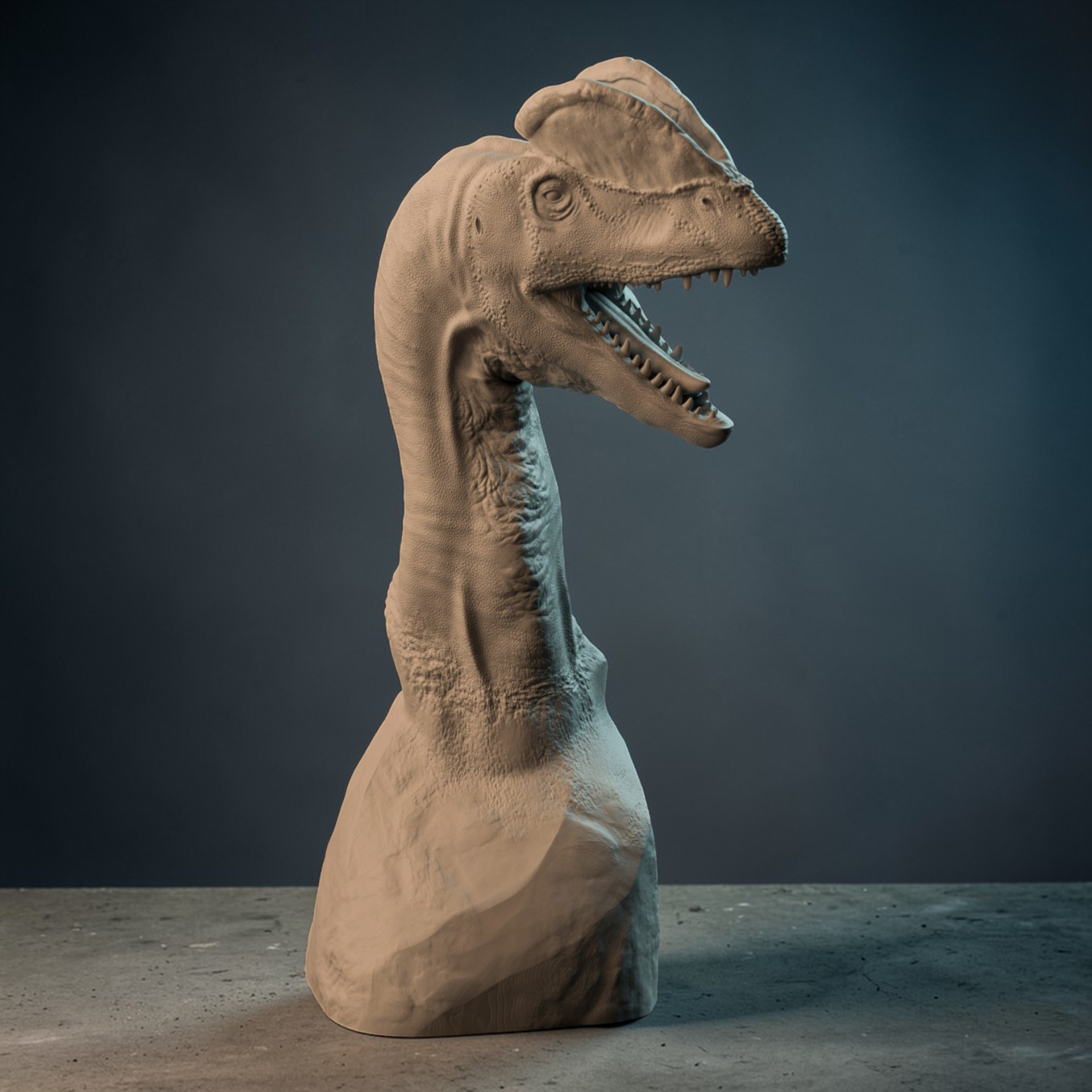 Dilophosaurus fej figura