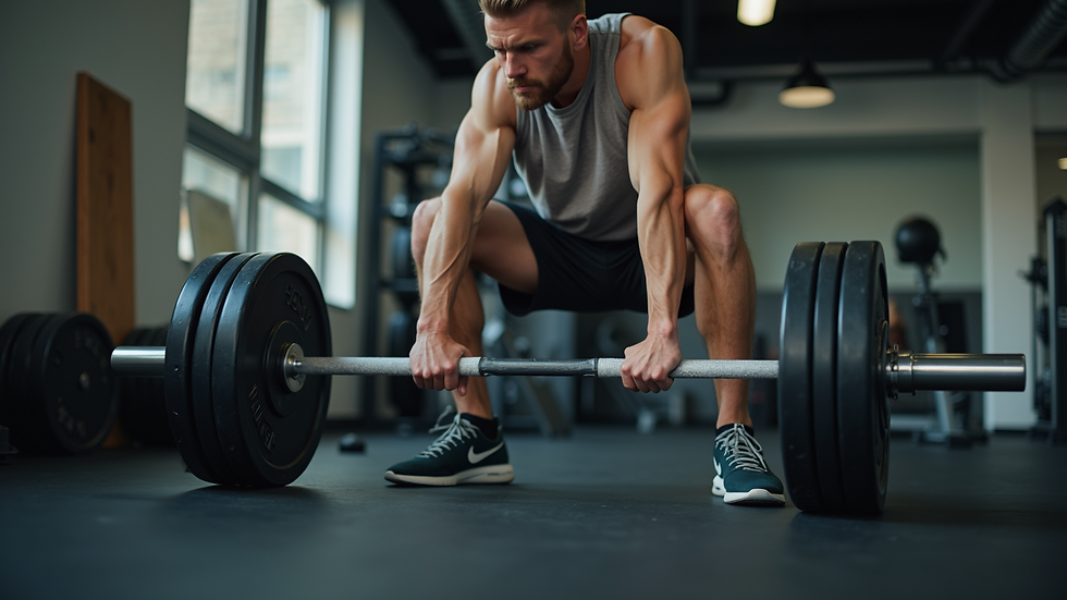 Eye-level view of a fitness enthusiast lifting weights