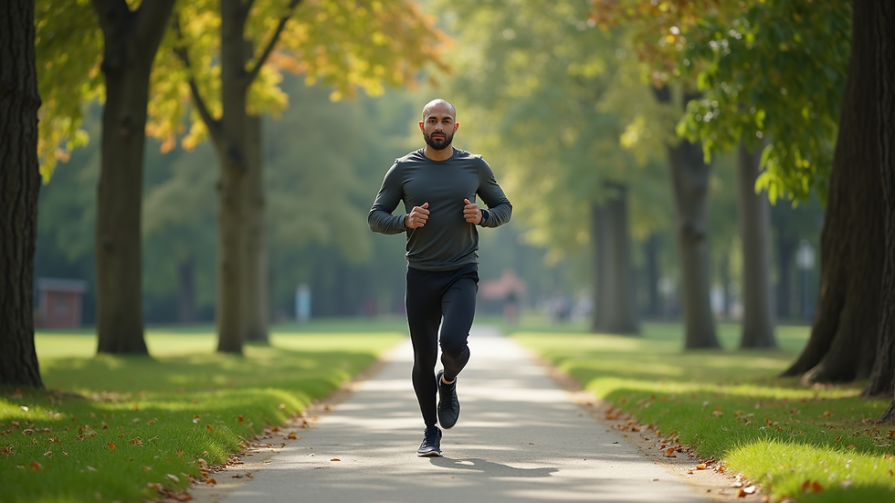 High angle view of a man exercising in a park