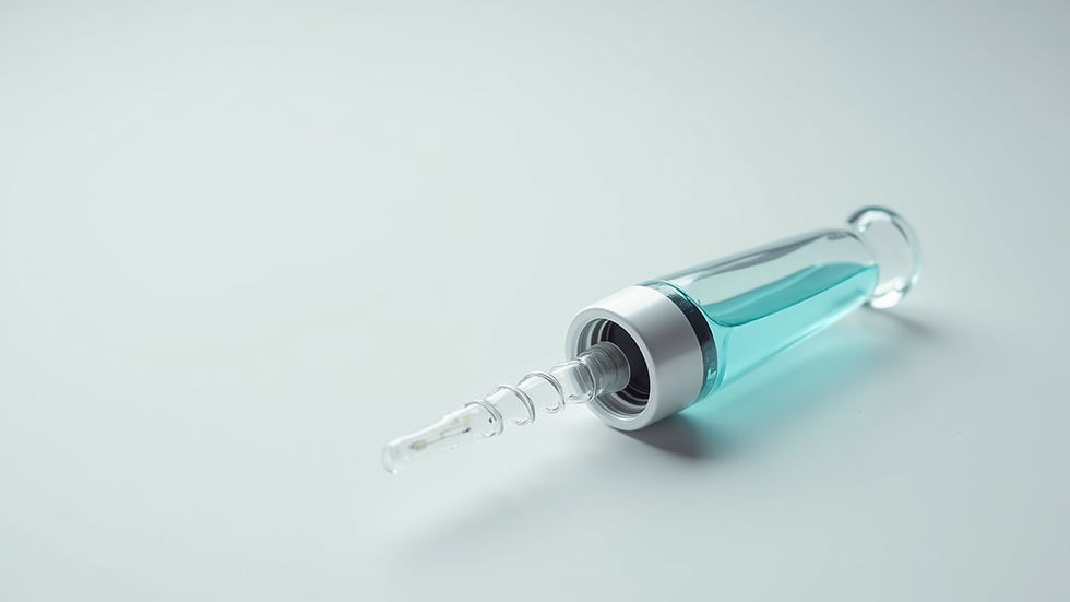 Close-up view of a sealed peptide vial on a clean white surface