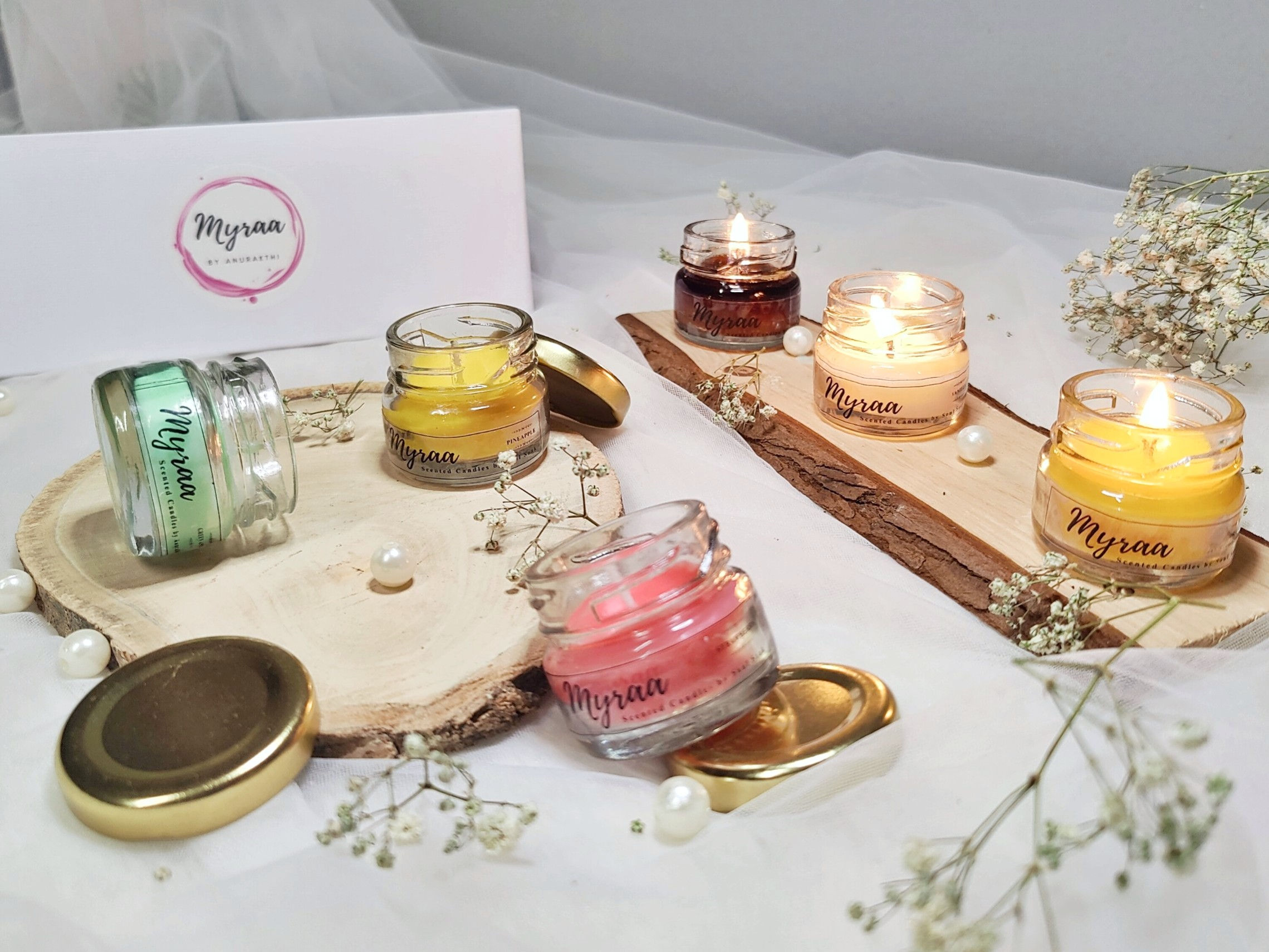 Fruity Scented Mini Jar Candles (Pack of 6)