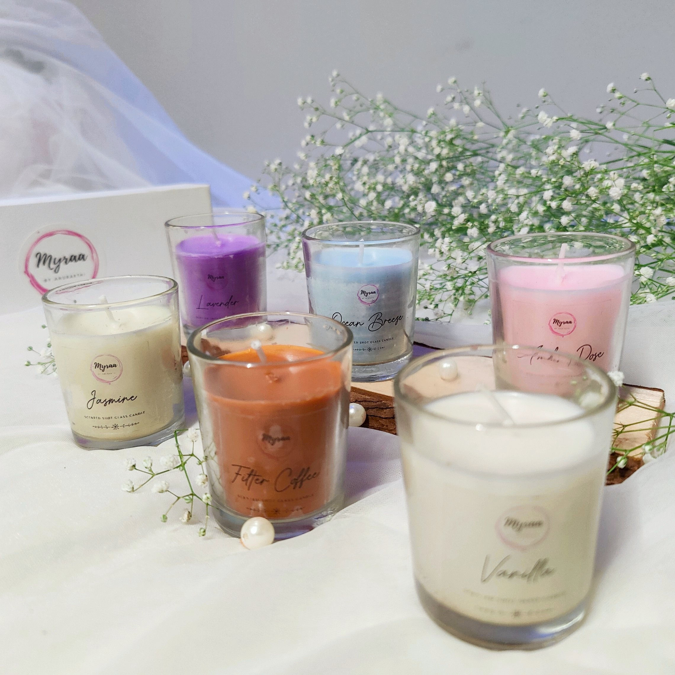 Best Seller Scented Shot Glass Candles (Pack of 6)