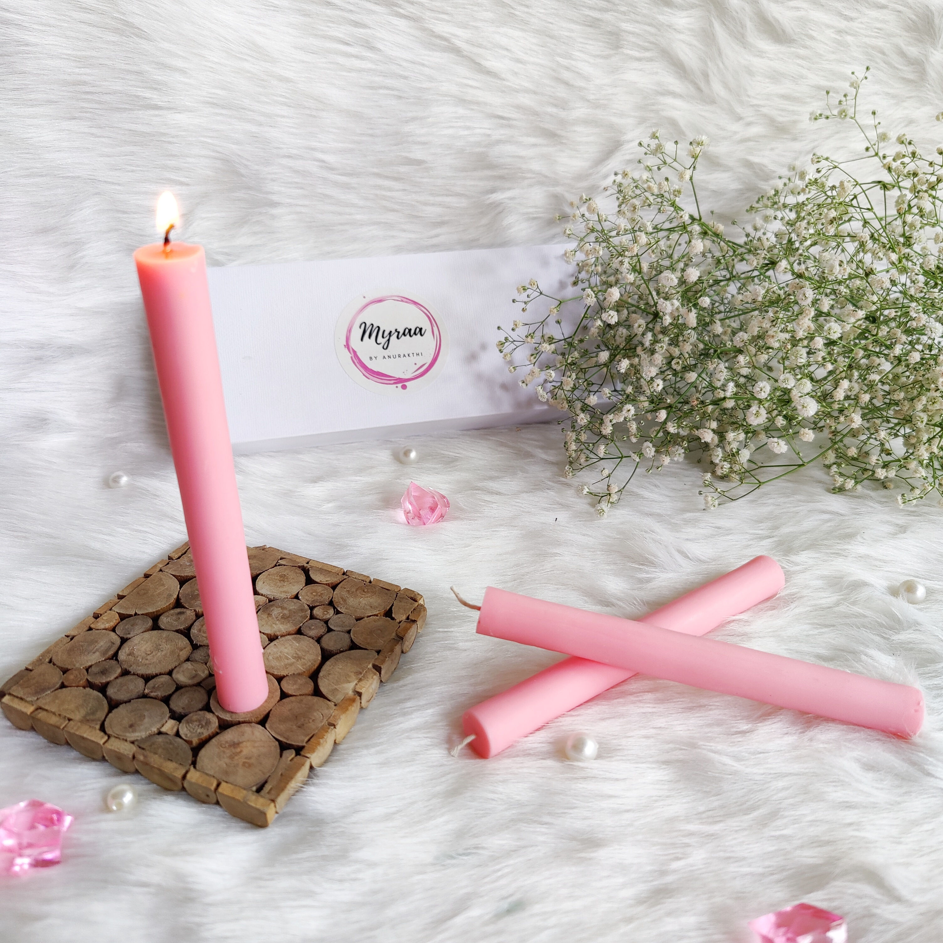 Amber Rose Pillar Candles