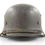Thumbnail: Original Late-WW2 German M42 Ex-Double Decal Polizei Helmet & Liner Set (hkp62) For Sale