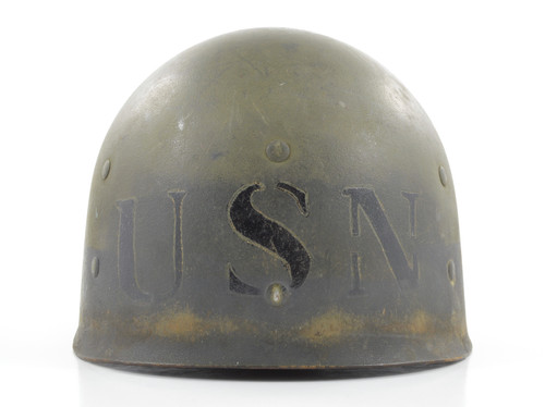 WWII USN D-Day Invasion Fixed Loop M1 Helmet & Matching