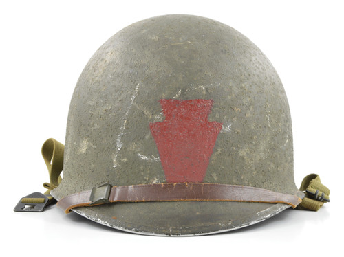 WWII U.S. 28th Infantry Div. Fixed Loop M1 Helmet & Rayon
