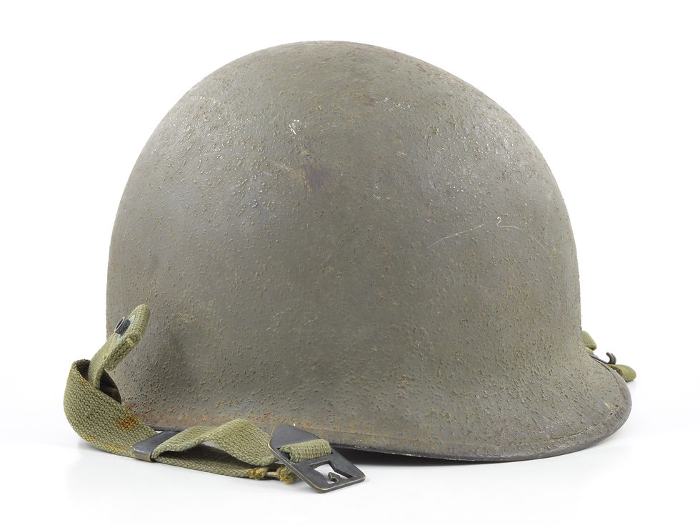 Original Late-WW2 U.S. M1-C Airborne Paratrooper Rear Seam Helmet Shell (November 1944) For Sale