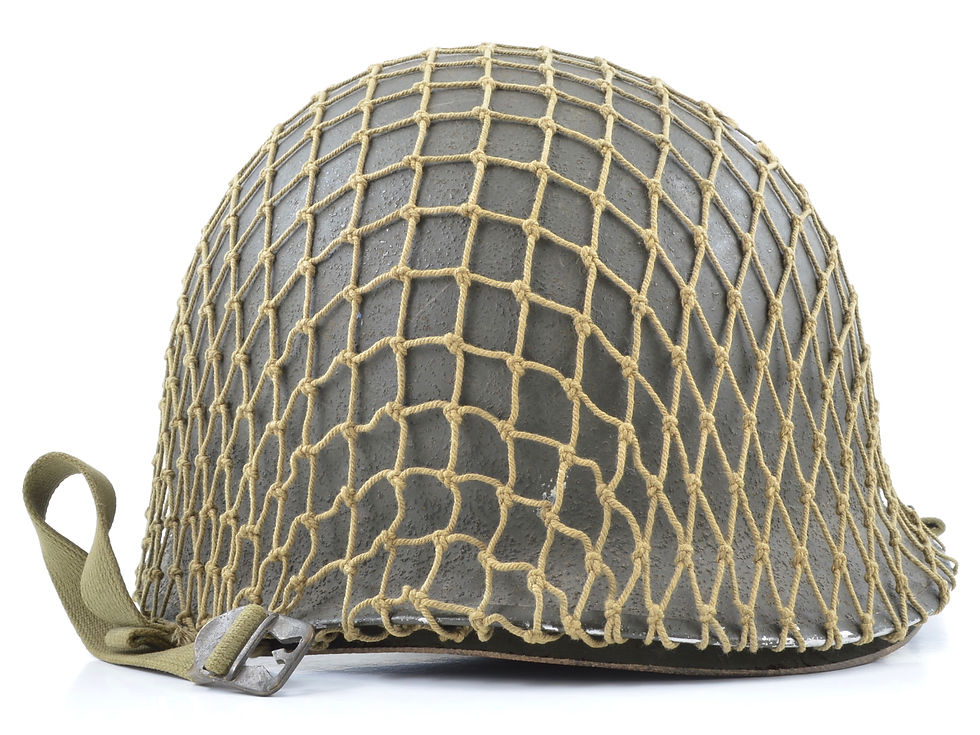 WWII Camouflaged Fixed Loop M1 Helmet & Rayon Westinghouse Liner (1942 Set)