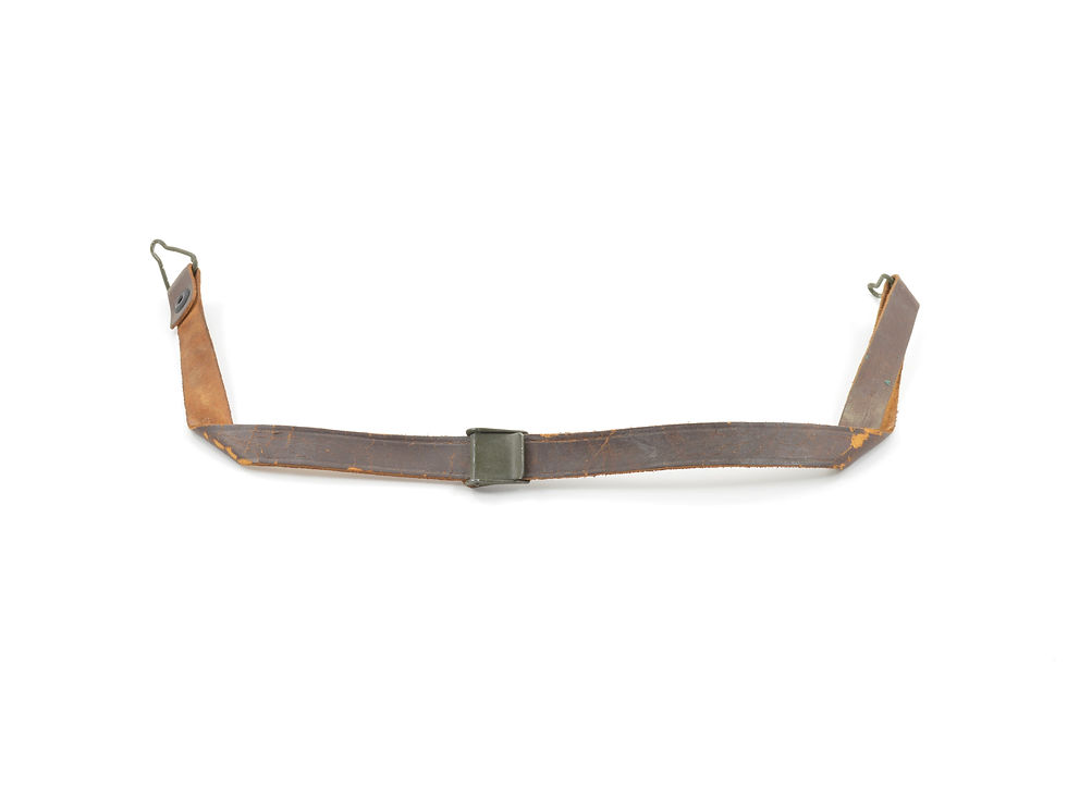 Original WW2 U.S. Leather Liner Strap With Green Steel Buckle For Sale