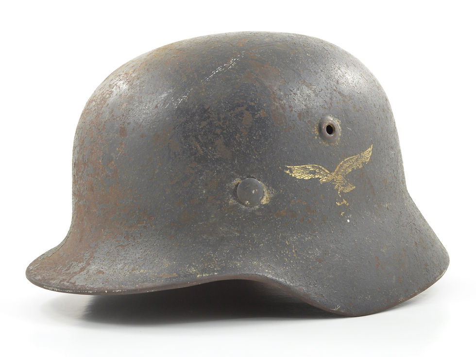 Original WW2 German M40 Single Decal Luftwaffe Helmet & Liner Set (hkp64) For Sale