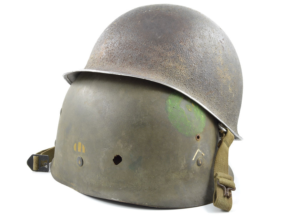 WWII 87th "Golden Acorn" Division Swivel Loop M1 Helmet & Firestone Liner Set