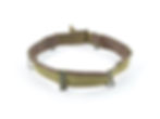 A brown vinyl headband.